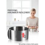 Marsilyan Ayarlanabilir Pasta Çemberi Paslanmaz Çelik Kek Kalıbı 16-30 cm - Profesyonel Pasta Kalıbı 722561 - Renkli