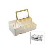 Marsilyan AYNALI BAMBU - ÇEKMECELİ MAKYAJ - TAKI ORGANİZER SERT PLASTİK 13 BÖLMELİ 28.5X17.5X9.5CM (4887