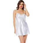 Marsilyan Beyaz Saten Gecelik - M-267