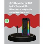 Marsilyan Çift 4 Inç Hoparlörlü Rgb Işıklı Bluetooth Ses Sistemi - 1