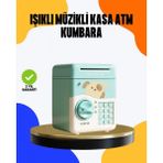 Marsilyan Çocuklar Için Su Yeşili Atm Kasa Tasarımlı Şifreli Kumbara - Renkli - standart