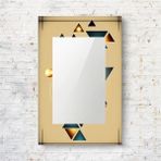 Marsilyan- Dekorarif Desenli Dikdörtgen Duvar Aynası 209 - Renkli - 60 x 90