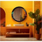 Marsilyan- Dekorarif Desenli Yuvarlak Banyo-Salon Duvar Aynası 34 - Renkli - 60 x 60