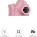 Marsilyan Dijital Fotoğraf Makineleri Video Mini Kamera 2k Video 128GB Destekli CMR42 Pembe