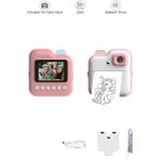 Marsilyan Dijital Fotoğraf Makinesi Çocuk Termal Resim Kağıt Baskılı Yazıcı Kamera Video Makinesi CMR15 Pembe