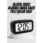 Marsilyan Dijital Masa Saati Termometre Takvim LED Ekran Pilli Ev Ofis Masası - Renkli - standart