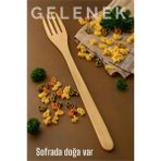 Marsilyan Doğal Gürgen Ağacı Servis Çatalı – 25 Cm, El Yapımı Ahşap Mutfak Gereci 722244 - Renkli
