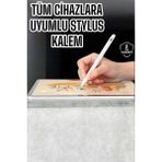 Marsilyan Dokunmatik Kalem Beyaz Şarjlı Yedek Uçlu Android ve Ios Uyumlu - Çok Renkli