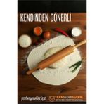 Marsilyan Dönerli Ahşap Merdane Hamur Açma Merdanesi - Mutfak Merdanesi 721902 - Renkli