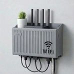 Marsilyan Duvar Tipi Wi-Fi Modem Saklama Kutusu(Gri) – Kablo Düzenleyici Router Raf Organizer (4887)