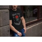Marsilyan Erkek Bisiklet Yaka Baskılı Oversize T-Shirt - Siyah - XL