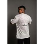 Marsilyan Erkek Bisiklet Yakalı Sırt Baskılı Oversize T-Shirt - Beyaz - XL