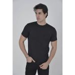 Marsilyan Erkek File Cepli Slim Fit T-Shirt - Siyah