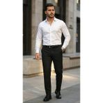 Marsilyan Erkek Saten Klasik Gömlek - Beyaz - 2XL