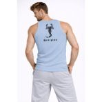 Marsilyan Erkek Spor Fitilli Atlet 3'lü Set Mint Yeşili, Pembe ve Bebek Mavisi Slim Fit Kaşkorse Arka Baskılı Spor Atlet - Çok Renkli - XL