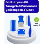 Marsilyan Evcil Hayvan Bakımı Için Dayanıklı ve Çok Amaçlı Tarak Seti (4 Parça) - Ahşap