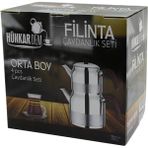 Marsilyan FİLİNTA ORTA BOY ÇELİK ÇAYDANLIK SETİ ÇİFT KAPAKLI RENKLİ BAKALİT KULP ÜST DEMLİK: 1.25LT - ALT SULUK: 2.25LT KENDİNDEN SÜZGEÇLİ (4887) - Renkli