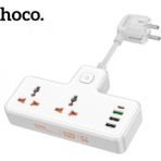 Marsilyan Hoco AC12A 2500W 2 Priz + 3 USB + 30W Type-C Multifonksiyonel Priz Çoğaltıcı Şarj Aleti - Siyah - standart