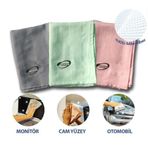 Marsilyan İz Bırakmayan Mikrofiber Temizlik Bezi 3'lü Set Cam ve Ayna Silme Toz Alma Temizlik Bezi