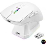 Marsilyan Kablosuz Gaming Rgb Mouse Şarj Standlı - Beyaz MF1215W - Çok Renkli