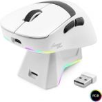 Marsilyan Kablosuz Gaming Rgb Mouse Şarj Standlı - Beyaz MF1216W - Çok Renkli