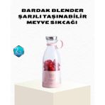 Marsilyan Kablosuz Taşınabilir Mini Blender – USB Şarjlı, 1200MAH - Ahşap