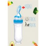 Marsilyan Kaşıklı Mama Silikon Biberon Erkek Bebek Besleyici 719715 - Renkli - standart