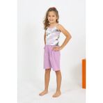MARSİLYAN- Kız Çocuk İp Askılı Şortlu Penye Lila Pijama Takım