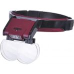 Marsilyan - Lens Takmalı 4 Lens , LED Lambalı Şapka Tip Büyüteç - Renkli