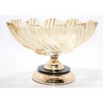 Marsilyan Lüks Ayaklı Kristal Cam Gondol Sunumluk Gold Detaylı - Renkli - standart