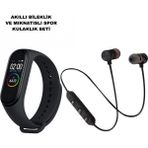 Marsilyan- M6 Akıllı Bileklik ve Bluetooth Spor Kulaklık 2’li Set - 1 - Renkli