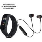 Marsilyan M6 Akıllı Bileklik ve Bluetooth Spor Kulaklık 2’li Set - 35 - 48 mm - 1 - Renkli