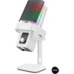 Marsilyan M6W Profesyonel Masaüstü Gaming Rgb Mikrofon 192 Khz / 24 Bit Type-C - Beyaz - Renkli