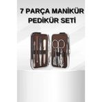 Marsilyan- Manikür Pedikür Seti 7 Parça Tırnak Makası Kaş Makası Cımbız Çantalı
