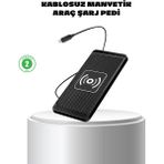 Marsilyan Manyetik Kablosuz Şarj Pedi 15W Hızlı Şarj Kaymaz Silikon Qi Destekli - 20W GaN Black