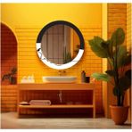 Marsilyan Marsilyan- Dekorarif Desenli Yuvarlak Banyo-Salon Duvar Aynası 100 - Renkli - 60 x 60