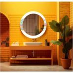 Marsilyan Marsilyan- Dekorarif Desenli Yuvarlak Banyo-Salon Duvar Aynası 77 - Renkli - 60 x 60