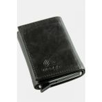 Marsilyan Mekanizmalı Kızaklı Kartlık Cüzdan Kağıt Para Bölmeli - Siyah