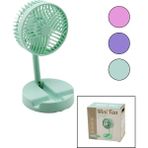 Marsilyan Mini Fan W-1630-A SDR-B07 M.üstü Vantilatör USB Şarjlı Katlanır Fan=12.5cm - Ayak=12.5cm 180 - 001-Siyah