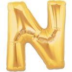 Marsilyan N Harf Folyo Balon Altın Renk 40 Inç (K95) - Renkli - standart