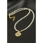 Marsilyan Nazar Zirkon Taşlı Kristal Kolye - Sarı - 1