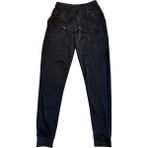 Marsilyan Parlak Kadife Cepli Pantolon Eşofman Pijama Altı Unisex Lastikli Paça Siyah - Çok Renkli - 2XL