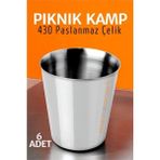 Marsilyan Paslanmaz Çelik Bardak Seti Kamp Piknik Bardağı 6 Adet 721504 - Renkli