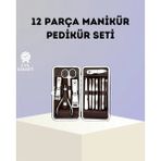 Marsilyan Paslanmaz Çelik Çok Fonksiyonlu 12 Manikür Seti - Renkli - standart