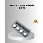 Marsilyan Paslanmaz Metal Buz Küpleri Seti Klipsli Sulandırmadan Soğutma Özellikli - Renkli