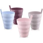 Marsilyan Poşetli Pipetli 3'lü Bardak Ur 3181 - Renkli