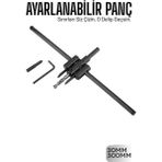 Marsilyan Profesyonel Ayarlı Daire Kesici Panç Seti (30-300MM) - Tungsten Çelik Uçlu Hassas Delme Seti - Çok Renkli
