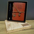 Marsilyan Pusula Baskılı Deri Defter Kalem Seti