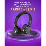 Marsilyan Renkli Işık Efektli Bluetooth 5.3 Müzik Kulaklığı - Çok Renkli