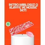 Marsilyan Retro Tarz Bluetooth 5.1 Klavye – Win/osx/android/ios Uyumlu - Altın